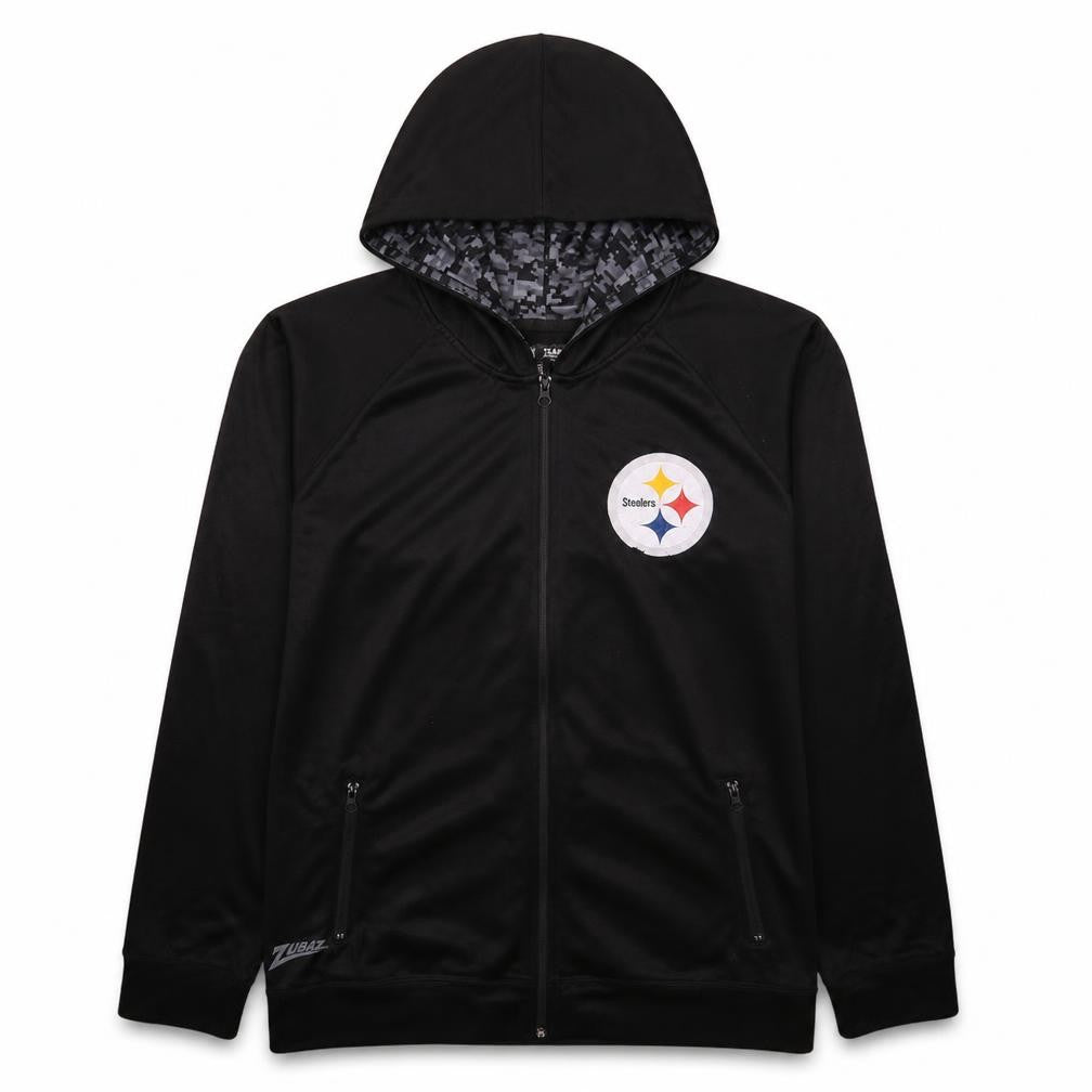 NFL Team Apparel Men’s Black Full Zip Hoodie XL Steelers Sportswear