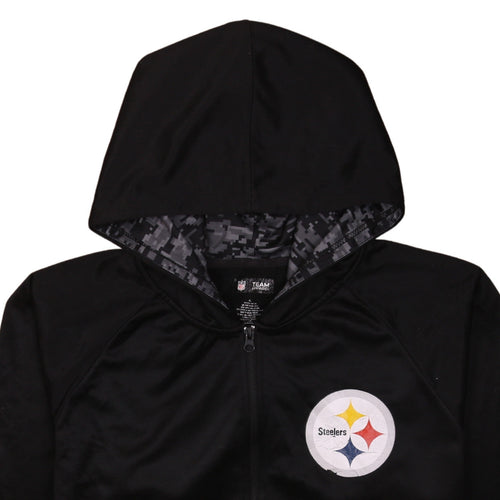 NFL Team Apparel Men’s Black Full Zip Hoodie XL Steelers Sportswear