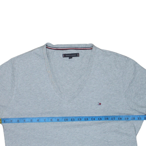 Tommy Hilfiger Men's Grey V-Neck Cotton T-Shirt XL