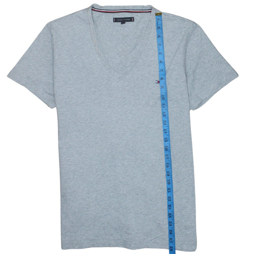 Tommy Hilfiger Men's Grey V-Neck Cotton T-Shirt XL