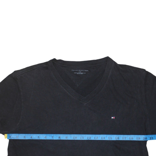 Tommy Hilfiger Men's Black V-Neck Cotton T-Shirt Size L