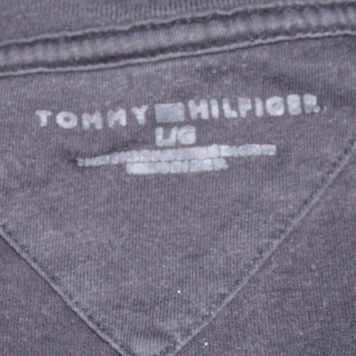 Tommy Hilfiger Men's Black V-Neck Cotton T-Shirt Size L