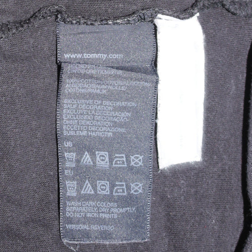 Tommy Hilfiger Men's Black V-Neck Cotton T-Shirt Size L