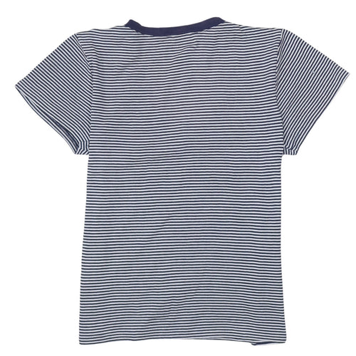 Ralph Lauren Sport Women's Blue Striped V-Neck Cotton T-Shirt XL