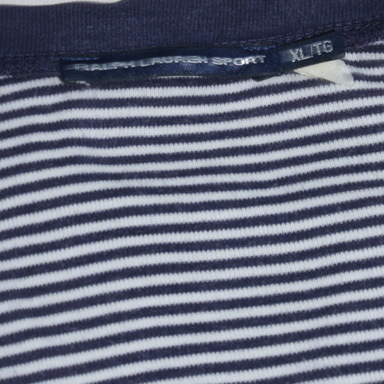 Ralph Lauren Sport Women's Blue Striped V-Neck Cotton T-Shirt XL