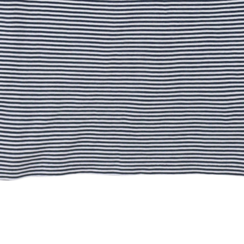 Ralph Lauren Sport Women's Blue Striped V-Neck Cotton T-Shirt XL