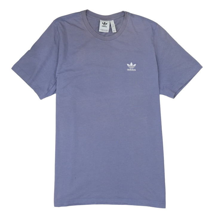 adidas Men's Purple Logo Crew Neck Cotton T-Shirt Size L