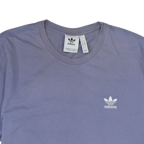 adidas Men's Purple Logo Crew Neck Cotton T-Shirt Size L