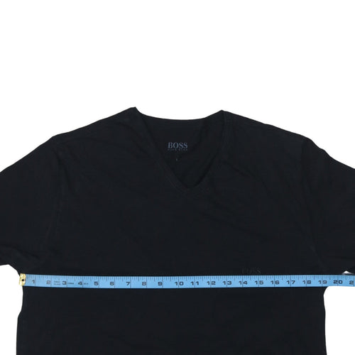 Hugo Boss Men's Black V-Neck Cotton Short Sleeve T-Shirt Size L