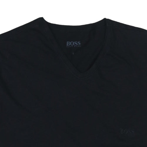 Hugo Boss Men's Black V-Neck Cotton Short Sleeve T-Shirt Size L