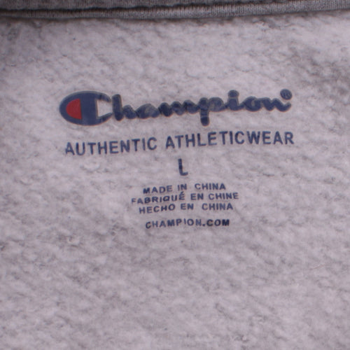 Champion Womens Grey Large Pullover Sweatshirt Crew Neck Logo