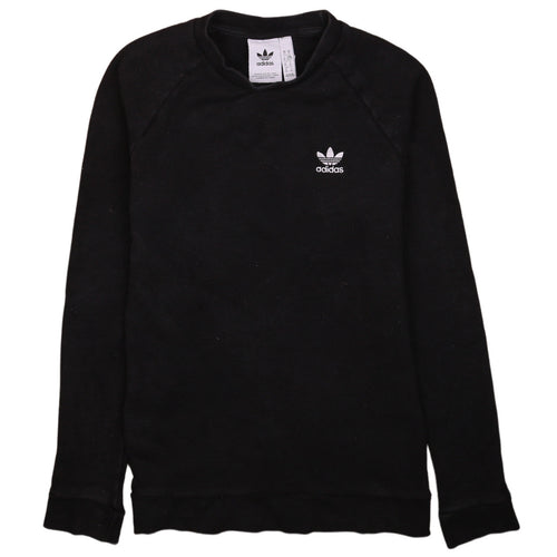 Adidas Mens Black XS Crew Neck Pullover Sweatshirt Cotton Blend