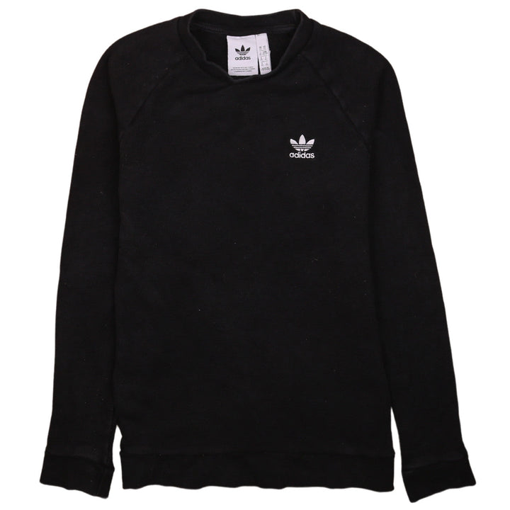 Adidas Mens Black XS Crew Neck Pullover Sweatshirt Cotton Blend