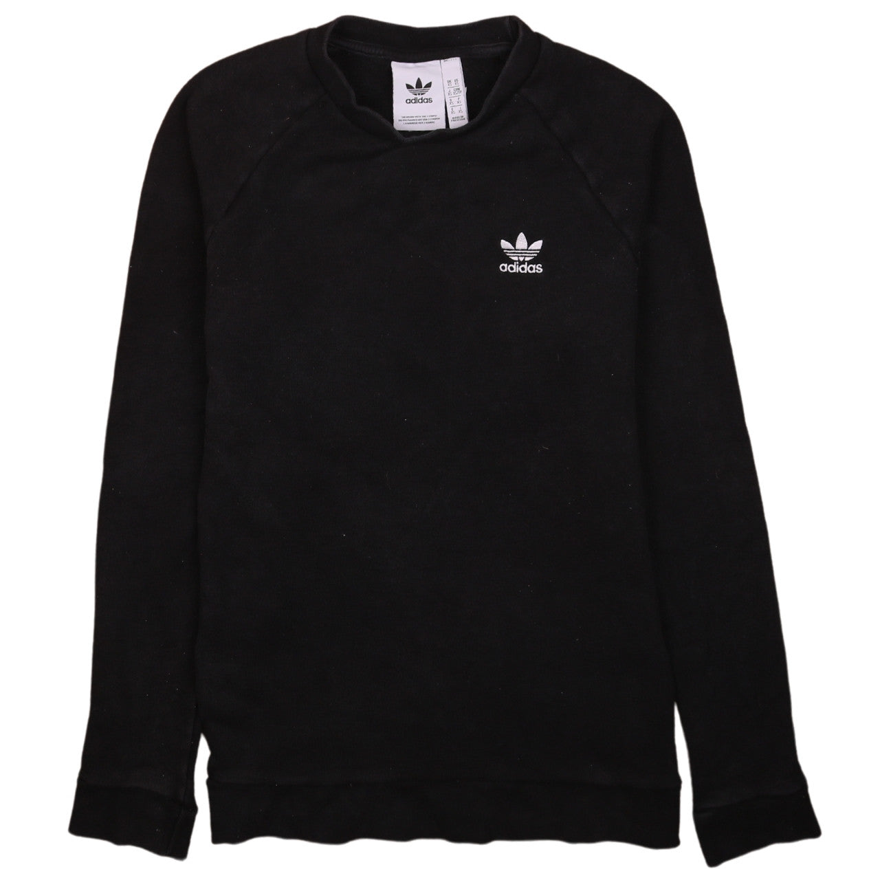 Adidas Mens Black XS Crew Neck Pullover Sweatshirt Cotton Blend