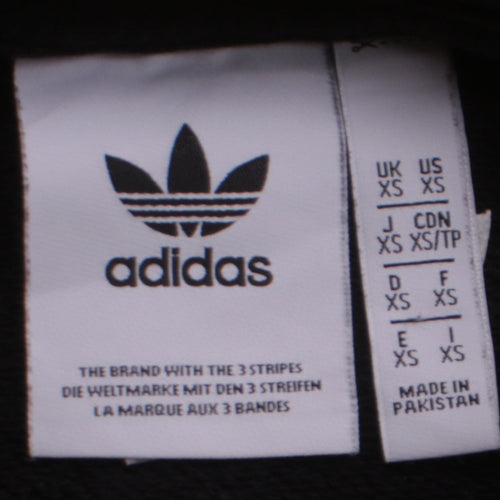 Adidas Mens Black XS Crew Neck Pullover Sweatshirt Cotton Blend
