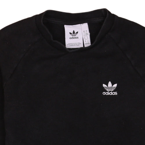 Adidas Mens Black XS Crew Neck Pullover Sweatshirt Cotton Blend