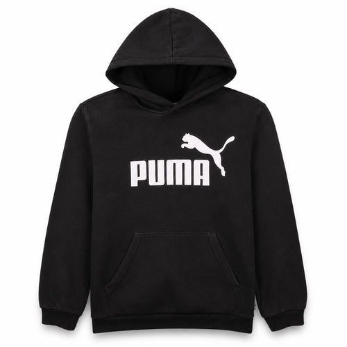 Puma Boys Black Pullover Hoodie 13-14 Years Logo Graphic Cotton Blend