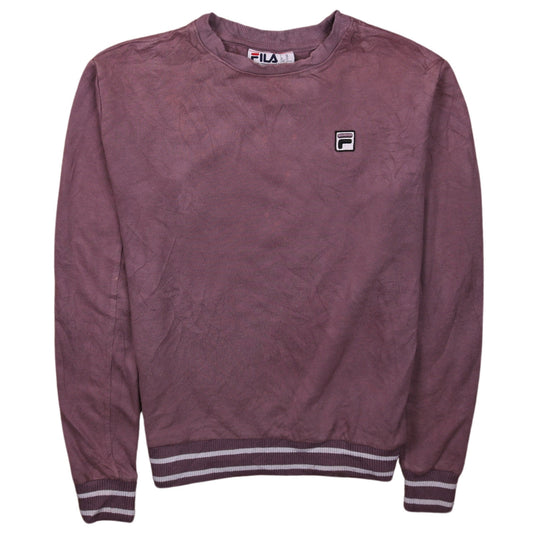 FILA Womens Purple XS Pullover Sweatshirt Crew Neck Logo Casual