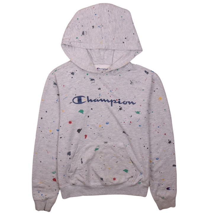 Champion Womens Grey XL Pullover Hoodie Paint Splatter Graphic