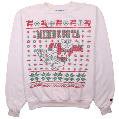 Champion Men’s White Minnesota Christmas Graphic Sweatshirt S