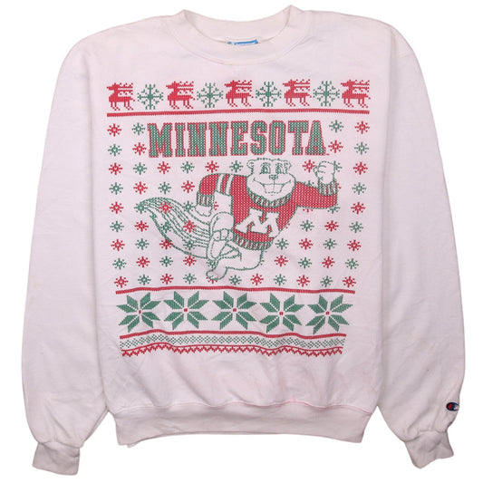 Champion Men’s White Minnesota Christmas Graphic Sweatshirt S