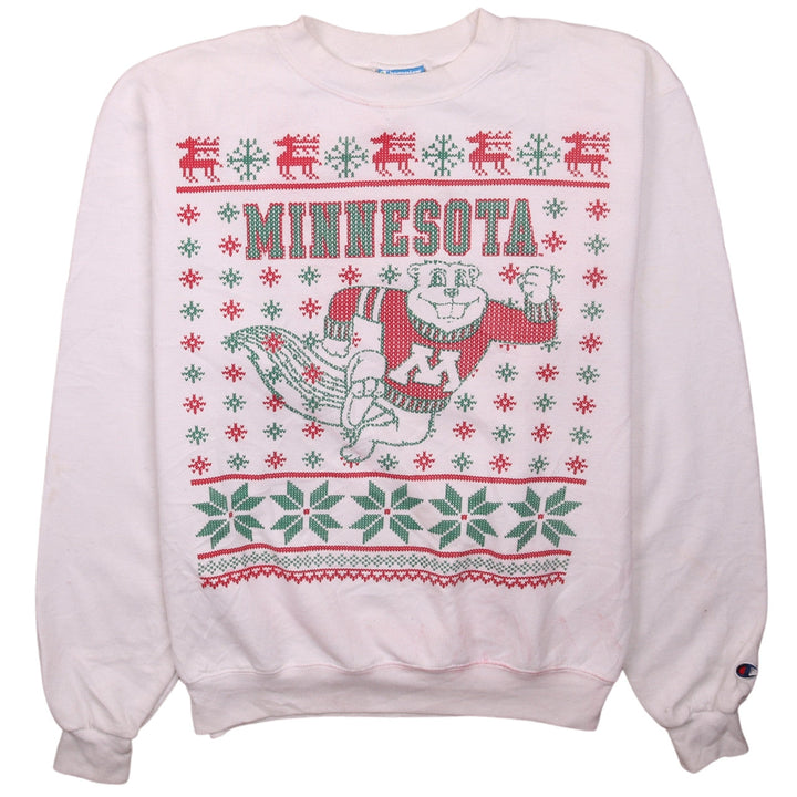 Champion Men’s White Minnesota Christmas Graphic Sweatshirt S
