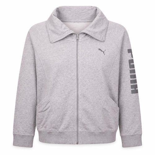 Puma Womens Grey Full Zip Sweatshirt Size XL Classic Fit Logo Print