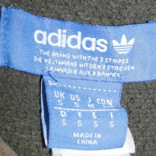 Adidas Mens Green Small Crew Neck Pullover Sweatshirt