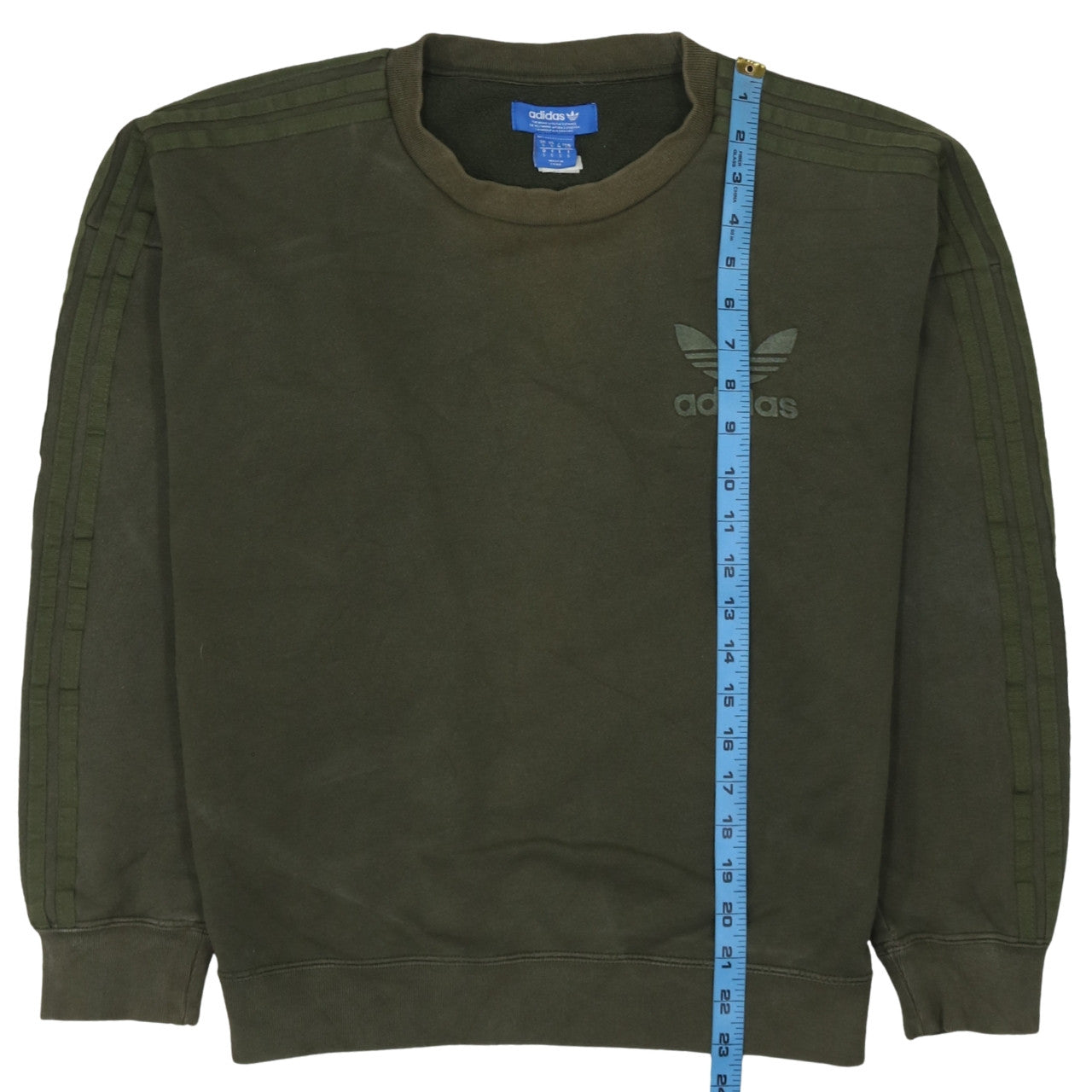 Adidas Men's Green Crew Neck Pullover Sweatshirt Size S