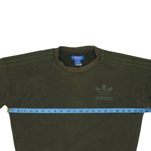 Adidas Men's Green Crew Neck Pullover Sweatshirt Size S