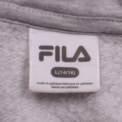 Fila Teens Grey Blue Colourblock Full Zip Hoodie L (14/16)