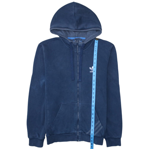 adidas Men's Blue Full Zip Hoodie Size S Fleece Casual Sportswear