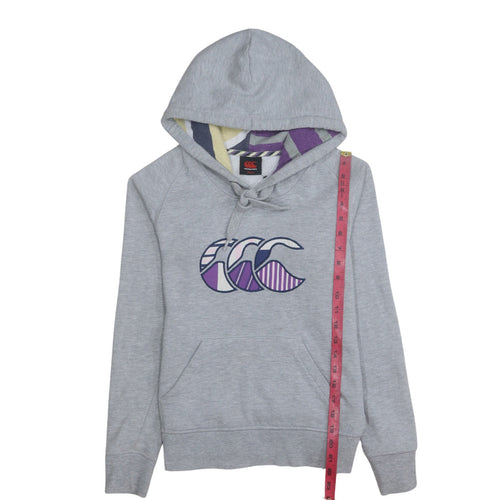 Canterbury Womens Grey Size 8 Pullover Hoodie with Logo Print