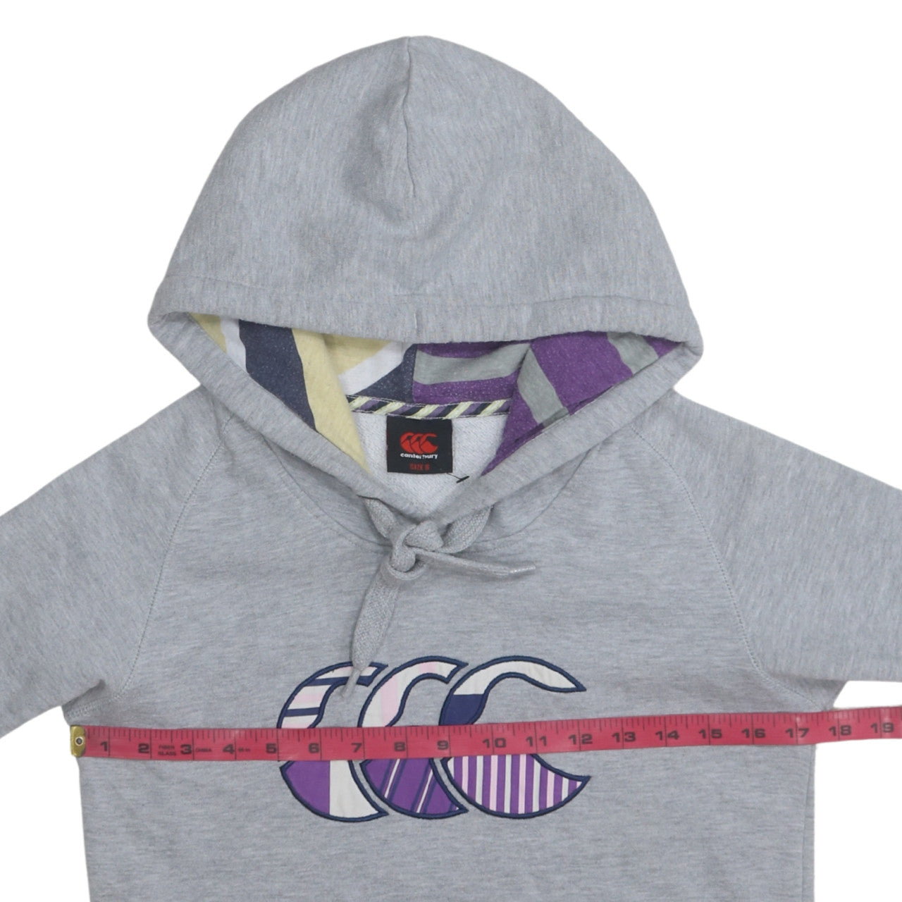 Canterbury Womens Grey Size 8 Pullover Hoodie with Logo Print
