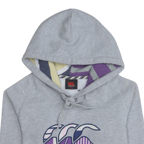 Canterbury Womens Grey Size 8 Pullover Hoodie with Logo Print