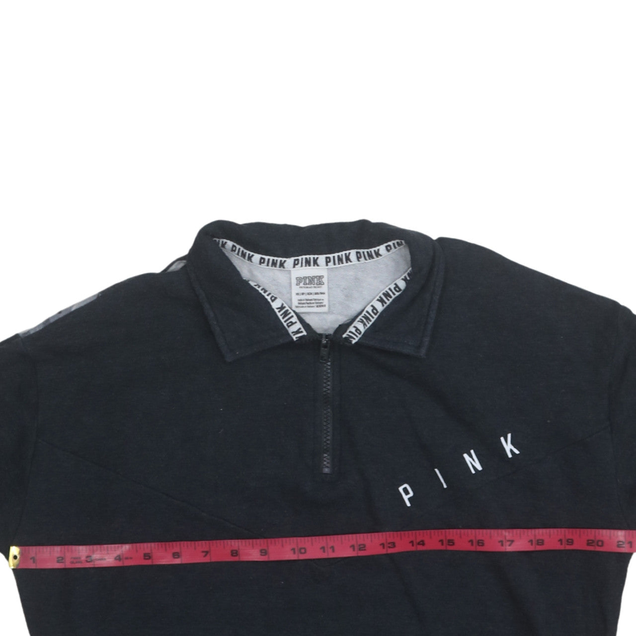 Victoria's Secret PINK Women's Black XS 1/4 Zip Sweatshirt Tropical Print