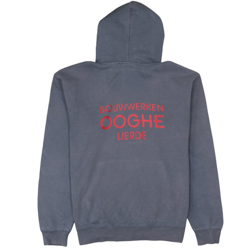 Russell Men’s Grey Pullover Hoodie L Embroidered Logo Fleece