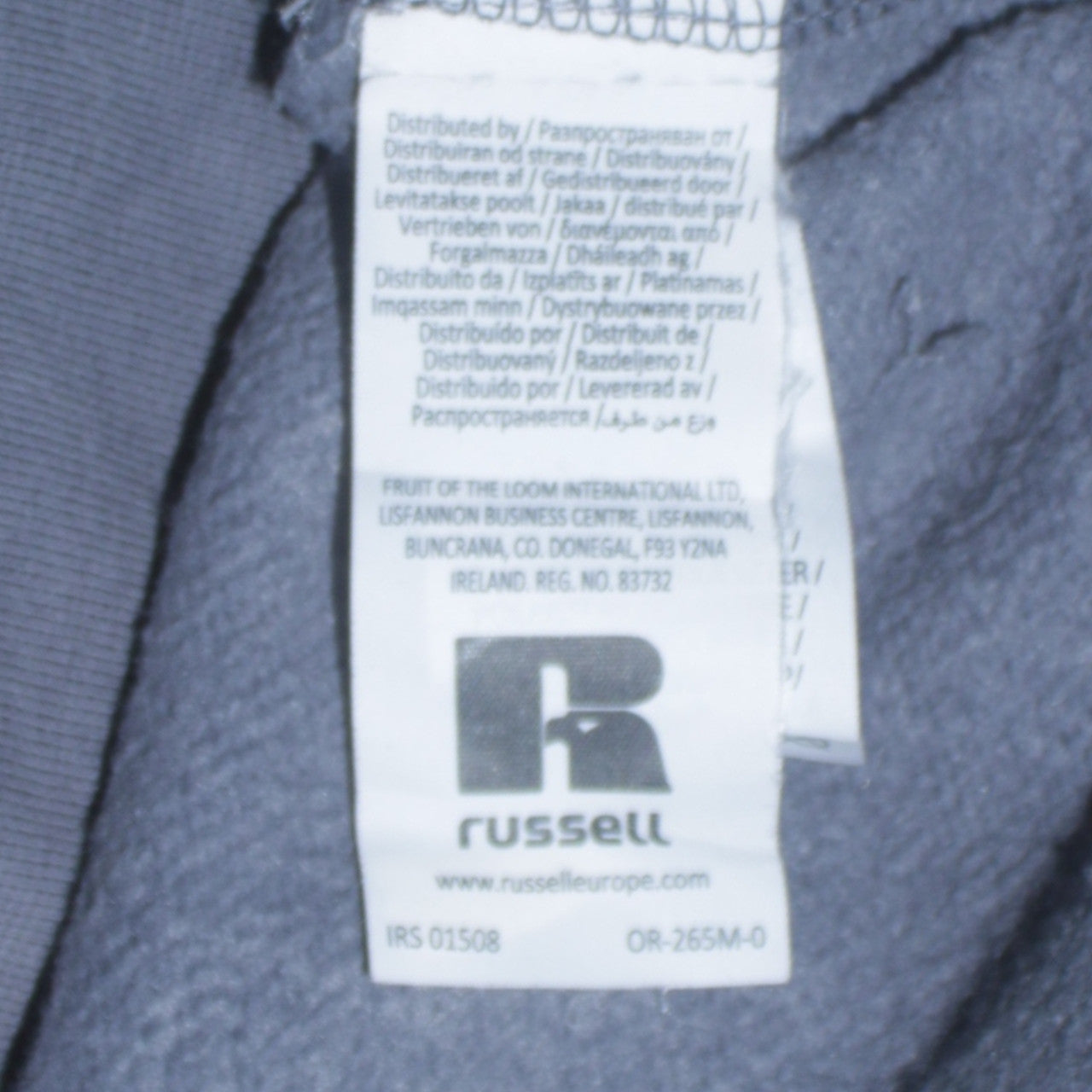 Russell Men’s Grey Pullover Hoodie L Embroidered Logo Fleece