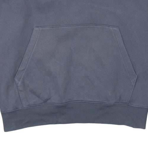 Russell Men’s Grey Pullover Hoodie L Embroidered Logo Fleece