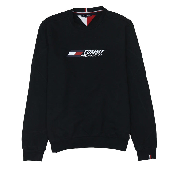 Tommy Hilfiger Men's Black 2XL Crew Neck Logo Sweatshirt