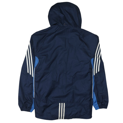 Adidas Men's Blue Hooded Windbreaker Jacket Size 11 Regular