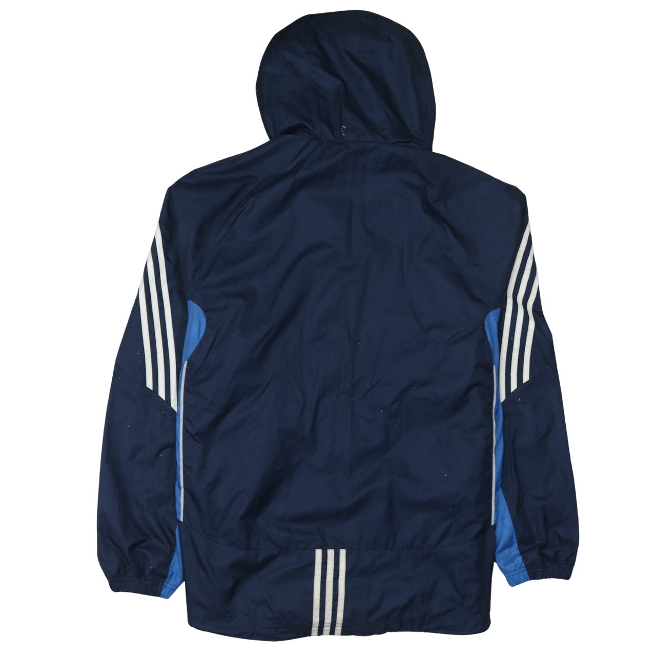 Adidas Men's Blue Hooded Windbreaker Jacket Size 11 Regular