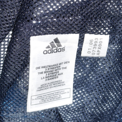 Adidas Men's Blue Hooded Windbreaker Jacket Size 11 Regular