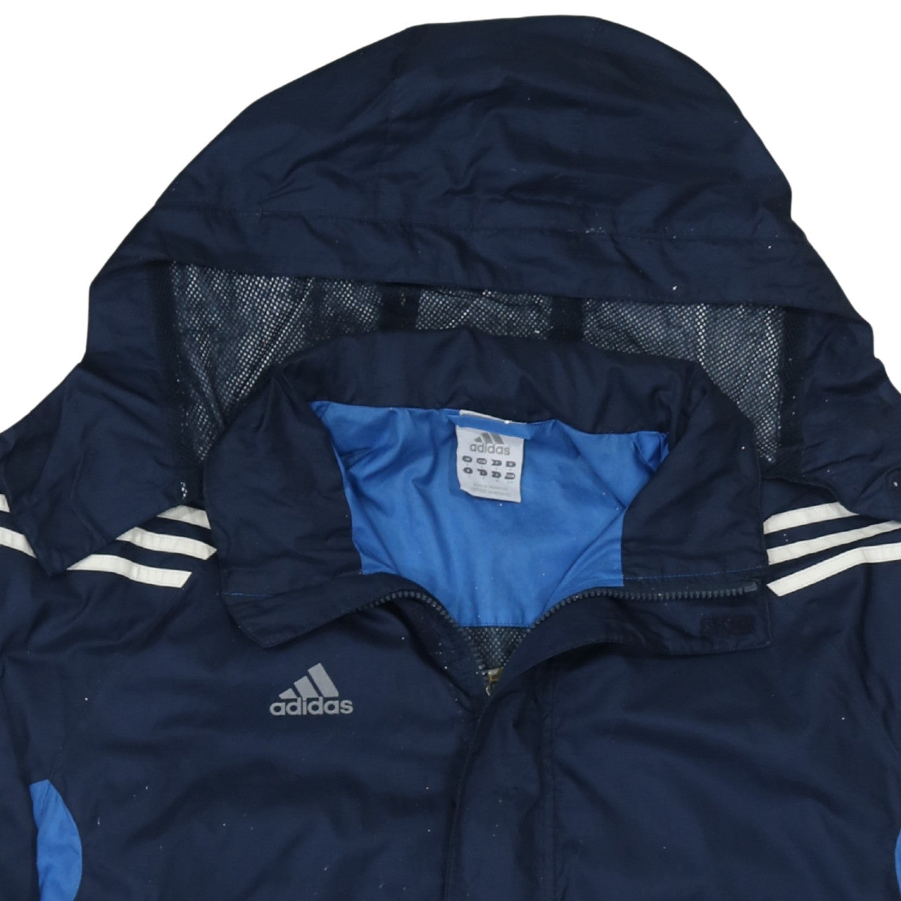 Adidas Men's Blue Hooded Windbreaker Jacket Size 11 Regular