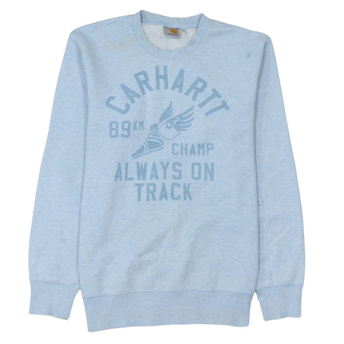 Carhartt Men's Blue Graphic Crew Neck Sweatshirt Size S