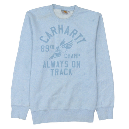 Carhartt Men's Blue Graphic Crew Neck Sweatshirt Size S