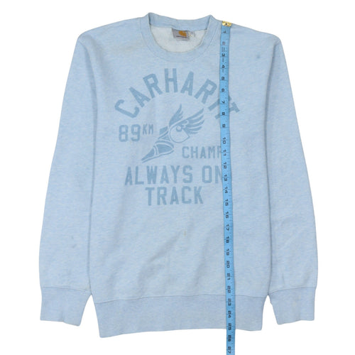 Carhartt Men's Blue Graphic Crew Neck Sweatshirt Size S