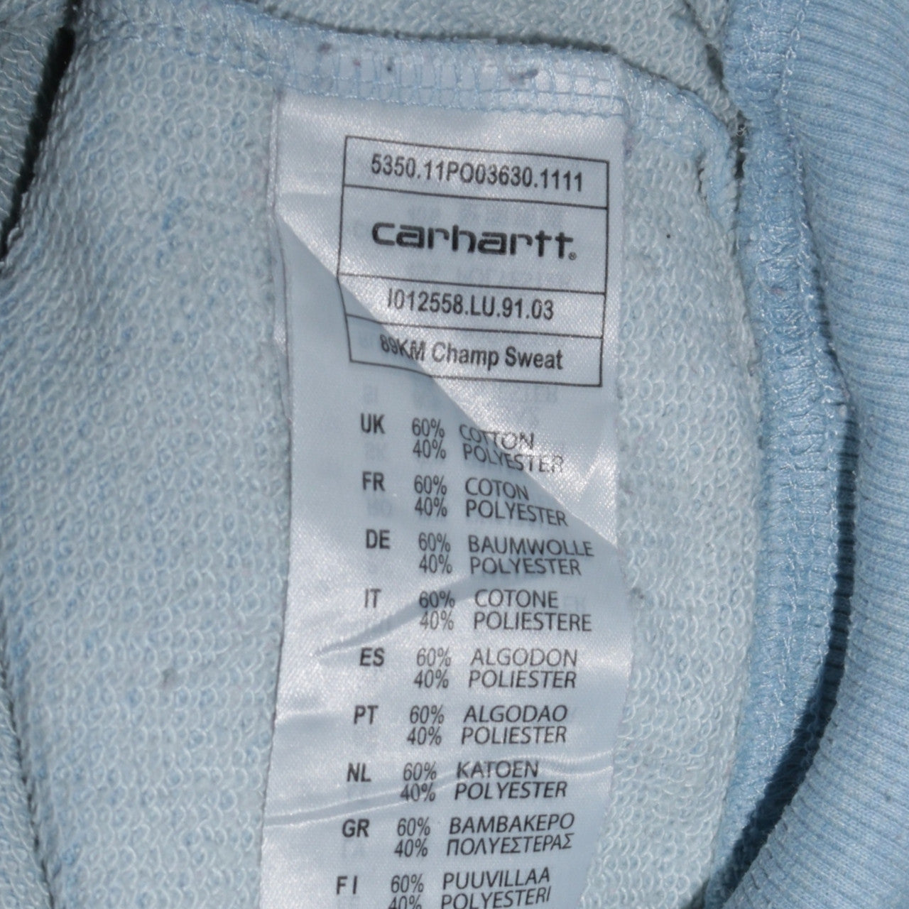 Carhartt Men's Blue Graphic Crew Neck Sweatshirt Size S