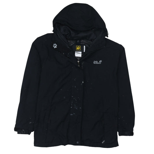 Jack Wolfskin Unisex Black L Waterproof Parka Jacket Hooded Outdoor