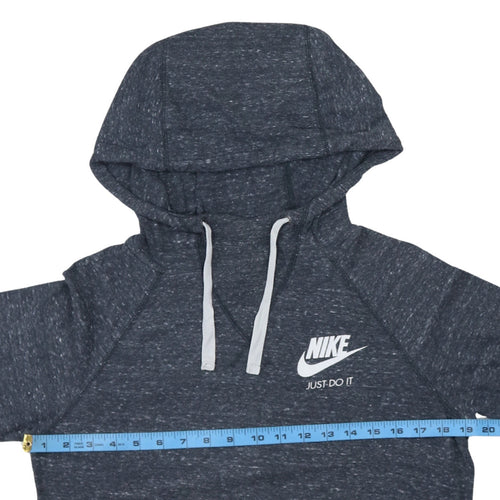 Nike Women’s Dark Grey Medium Pullover Hoodie Just Do It Logo